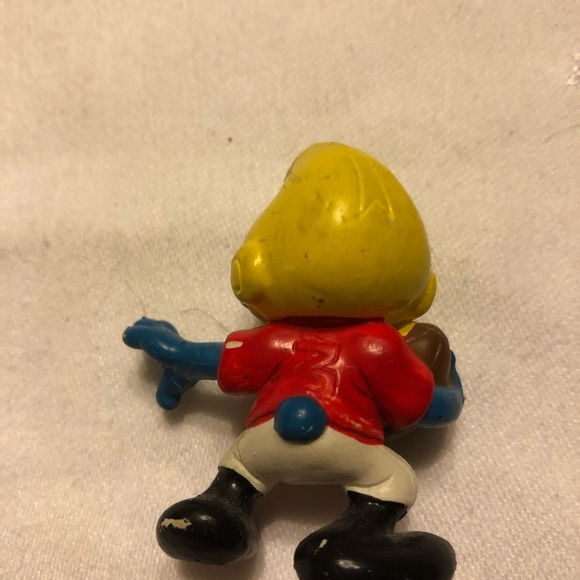 VTG 1980 "The Smurfs" Schleich "American Football" PEYO -- 1980s 2 inch / 5 cm - Picture 8 of 9